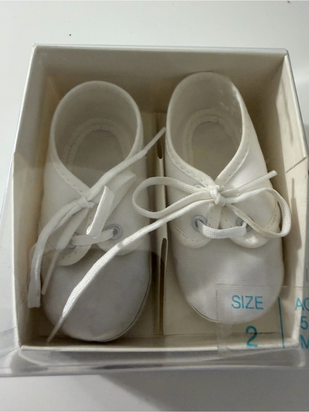 New in Box Nursery Rhyme White lace up christening baptism infant shoes size 2 - Picture 4 of 4